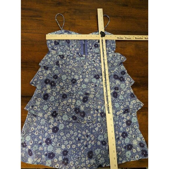 American Eagle Outfitters Ruffle Tiered Sun Dress Purple Floral Chiffon Smocked - Picture 5 of 5